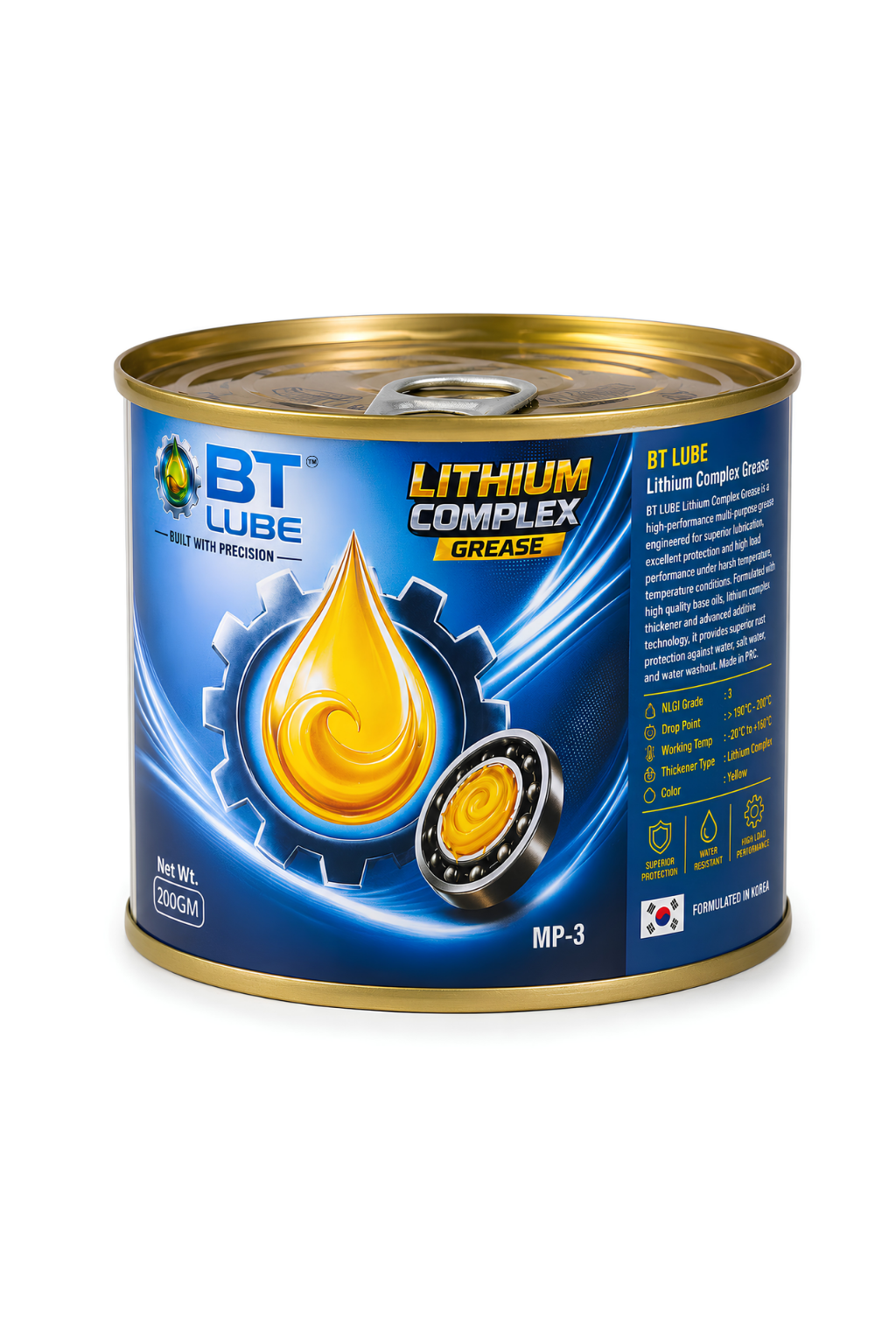 BT Lube Lithium Complex Grease MP-3 Yellow 200GM can